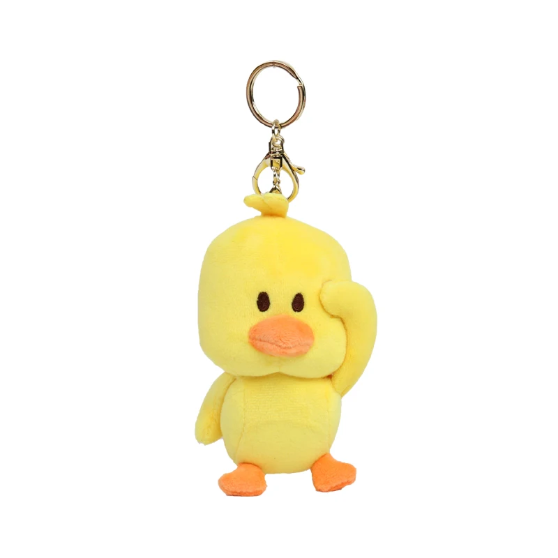 Plush yellow duck coin bag and keychain plush toys
