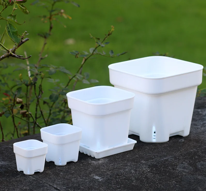 Wholesale Cheap 4cm 5cm 8.5cm12cm Thickened Plastic Durable Small Black Square Pots Nursery Succulent Cactus Flower Pot