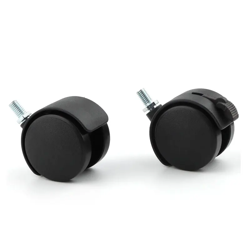 Wholesale Price Black Replacement Caster Furniture Wheels Office Chair Caster With Locking Brake Plastic Wheels Hardware