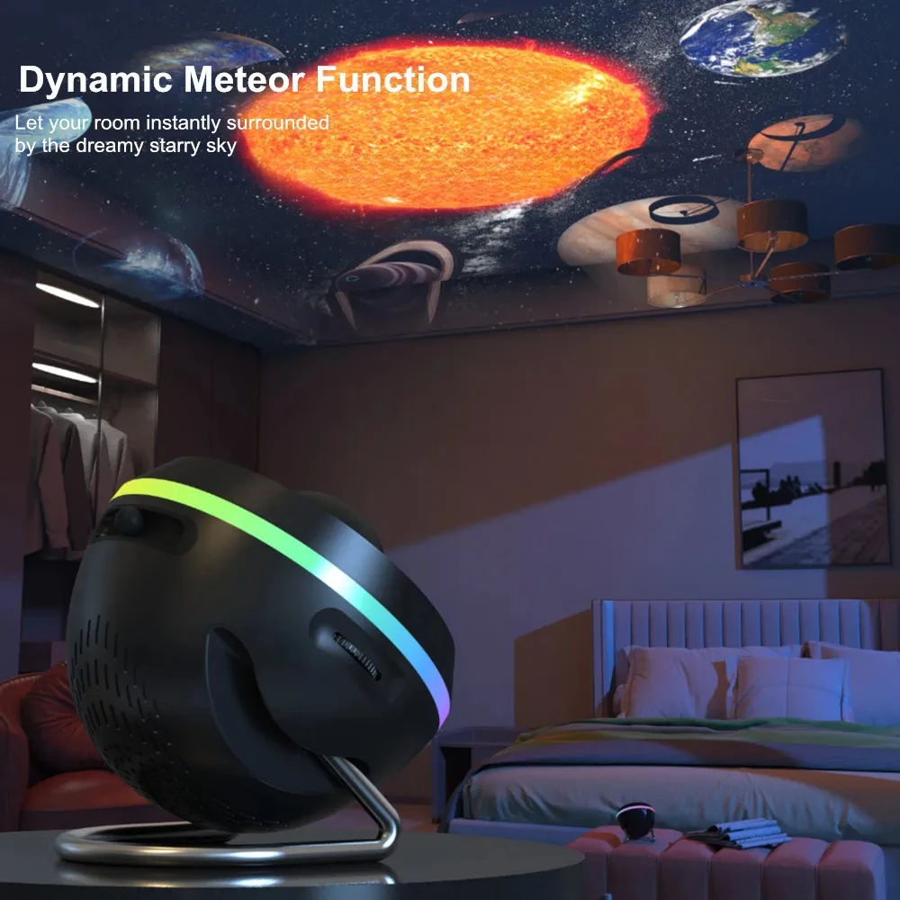high definition button touch control with ambient light, adjustable focus, and dynamic shooting star sky projection light