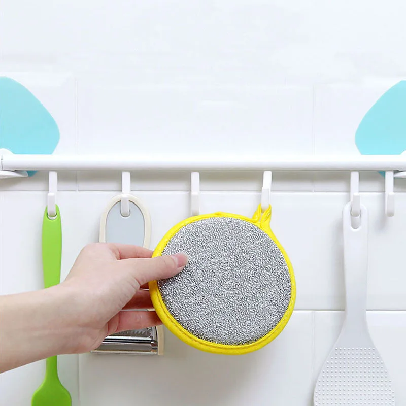 Wholesale Magic Double-sided Kitchen Dish Washing Cleaning Sponge Round Sponge Pads