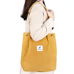 Wholesale Fashion Corduroy Tote Shopping Bag With Logo