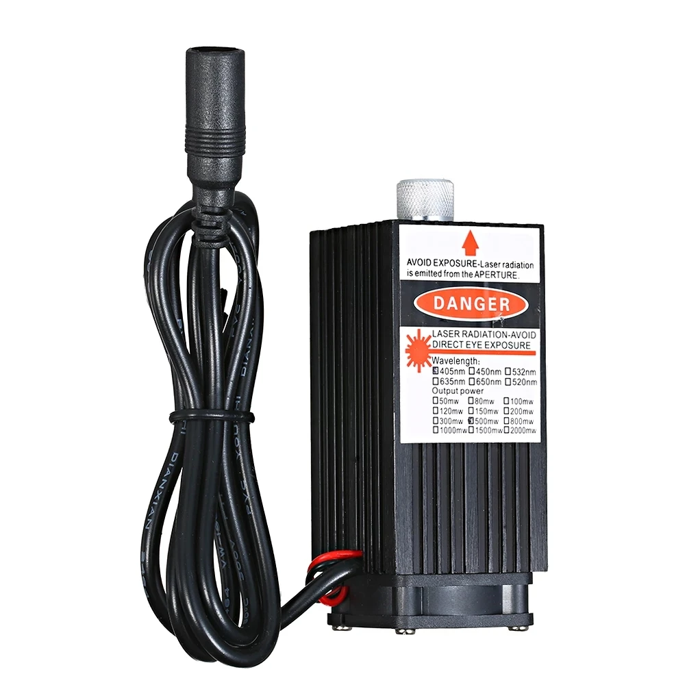 
5.5w Blue Laser Module High Power Focusing Laser Engraving And Cutting TTL Module 500mw/ 2500mw/5500mw Laser 