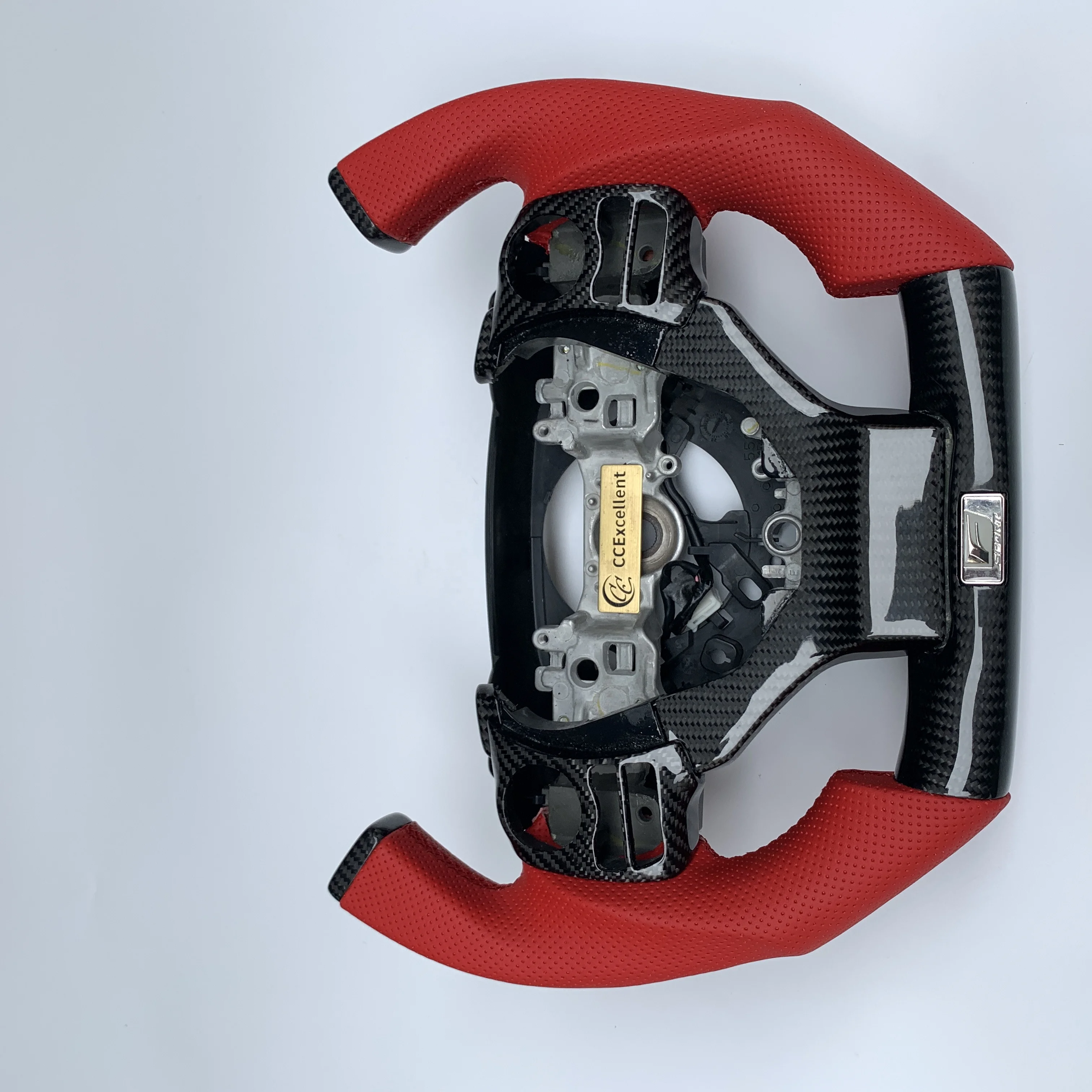 CCExcellent Factory price with gloss carbon fiber red perforated  F1 shape for Lexus is250 carbon fiber steering wheel