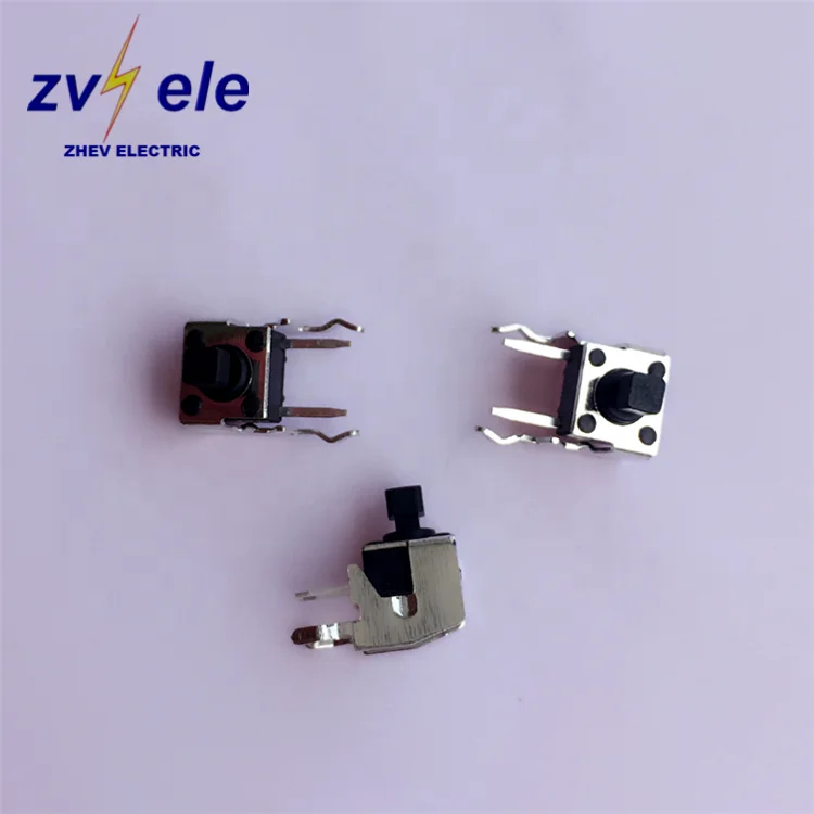 Square 6x6mm 180G DIP Tactile Switch With Round Button 250GF Tact
