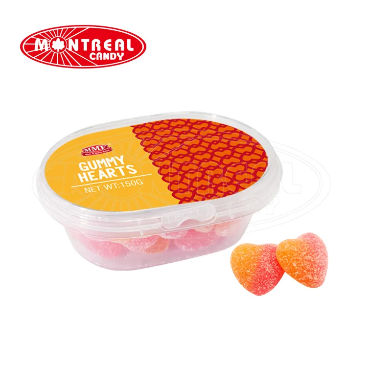 halal sour peach heart gummy jelly candy for valentine day