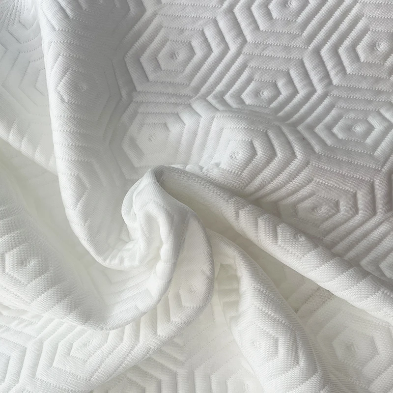Haichun Home Textiles PE Fabric Solid Color Mattress Polyethylene Fabric Regular Hexagonal Pattern Cooling Fabric