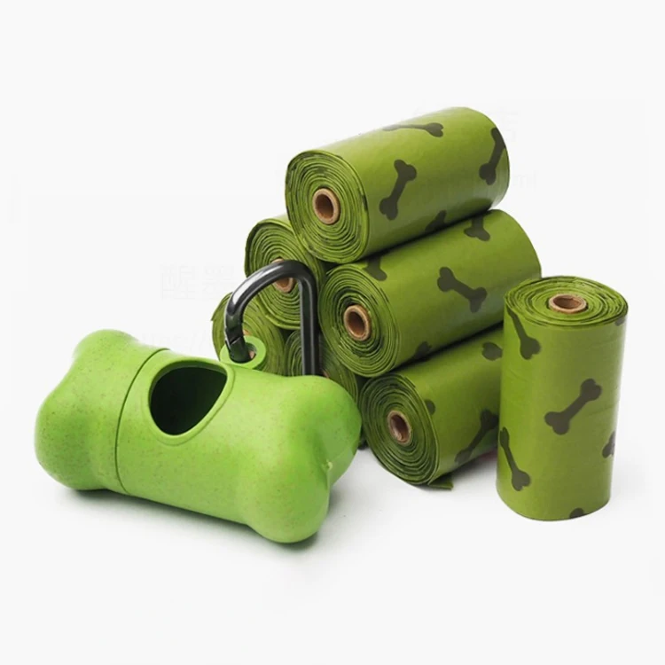 Amazon Best Sale Custom 15 Doggy Bags Per Roll Ecofriendly Poop Biodegradable Dog Waste Bag With