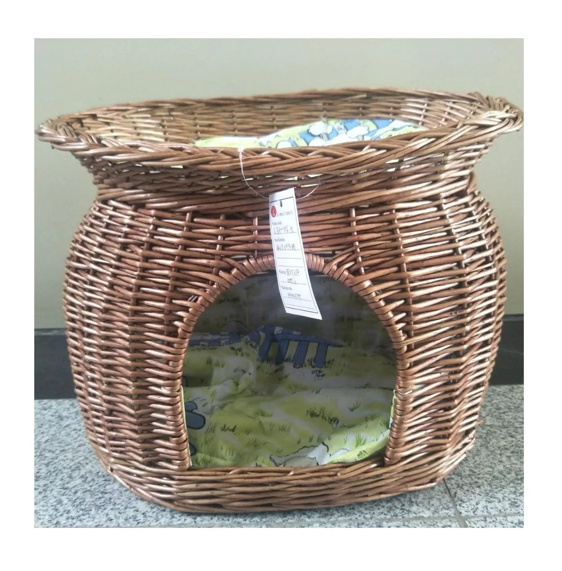 Легкий 2 яруса ящик для кошки пользовательского образца ивовая корзинка животные корзины плетеная корзина