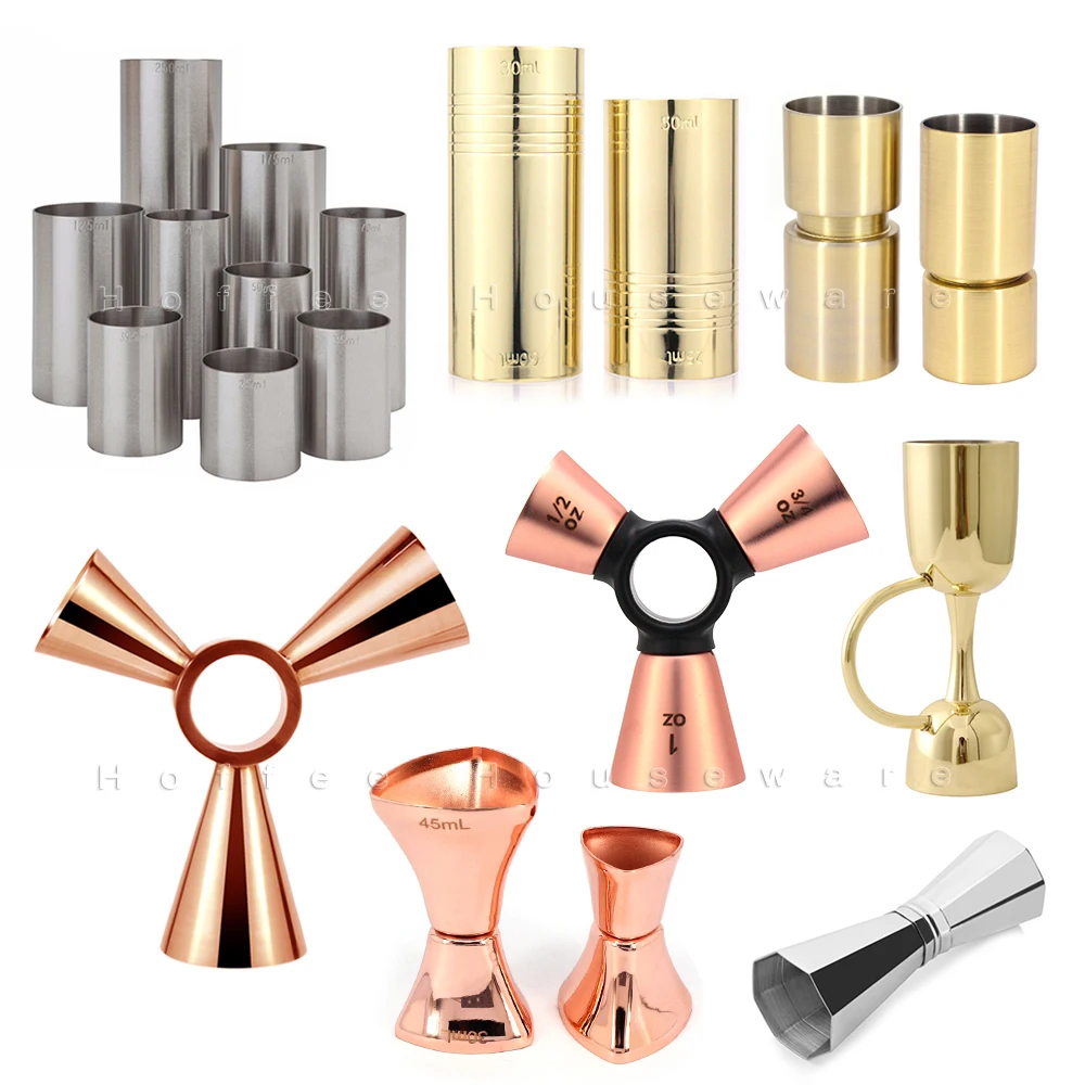 Factory Direct Bar Cocktail Jigger 304 Stainless Steel Japanese Style Double Mixology Bartender Kit Etching Gold Jigger