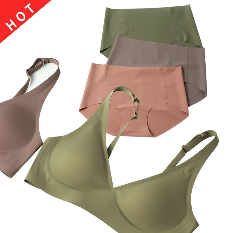 2022 Seamless Bras for Woman Wireless Ice Silk Removable Padded Bralette No Wire Comfortable Plus Size Brassiere Underwear