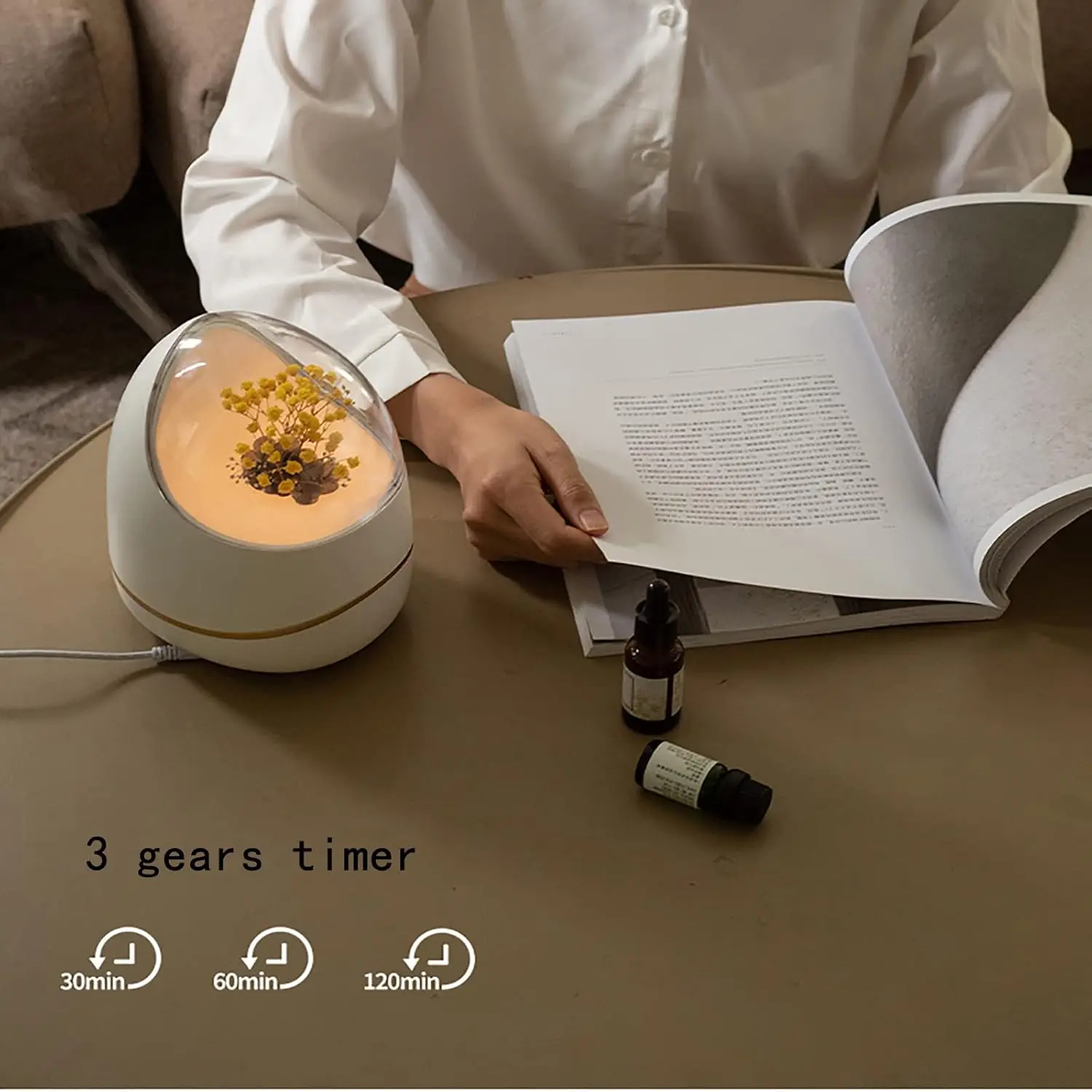 400ml USB Rechargeable Premium Essential Oil Diffuser Ultrasonic Aromatherapy Fragrant Oil Humidifier Vaporizer for Household