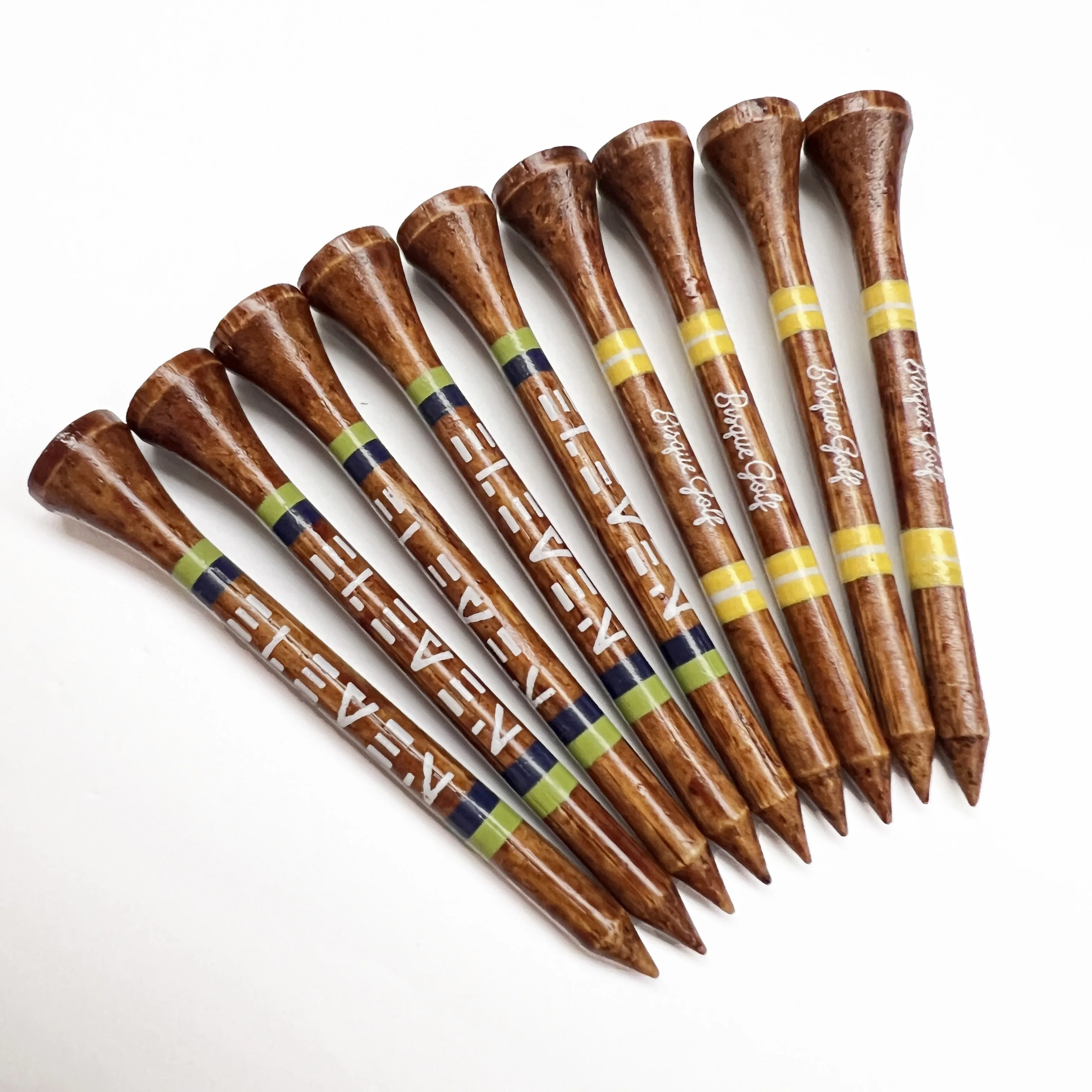 Manufacturer Wholesale unbreakable colored 70mm brown bamboo golf tees custom logo