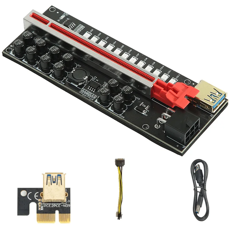 Riser card v018 v016 v014 v013 v012 v011 v010 008s v009s plus Riser Extender PCI Express Adapter USB 3.0 Cable Power