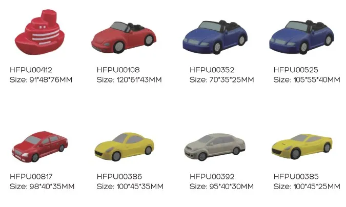 High Quality Anti-stress Relief Toy Pu Bouncy Toys Soft Car shape PU Stress Ball PU Stress Car