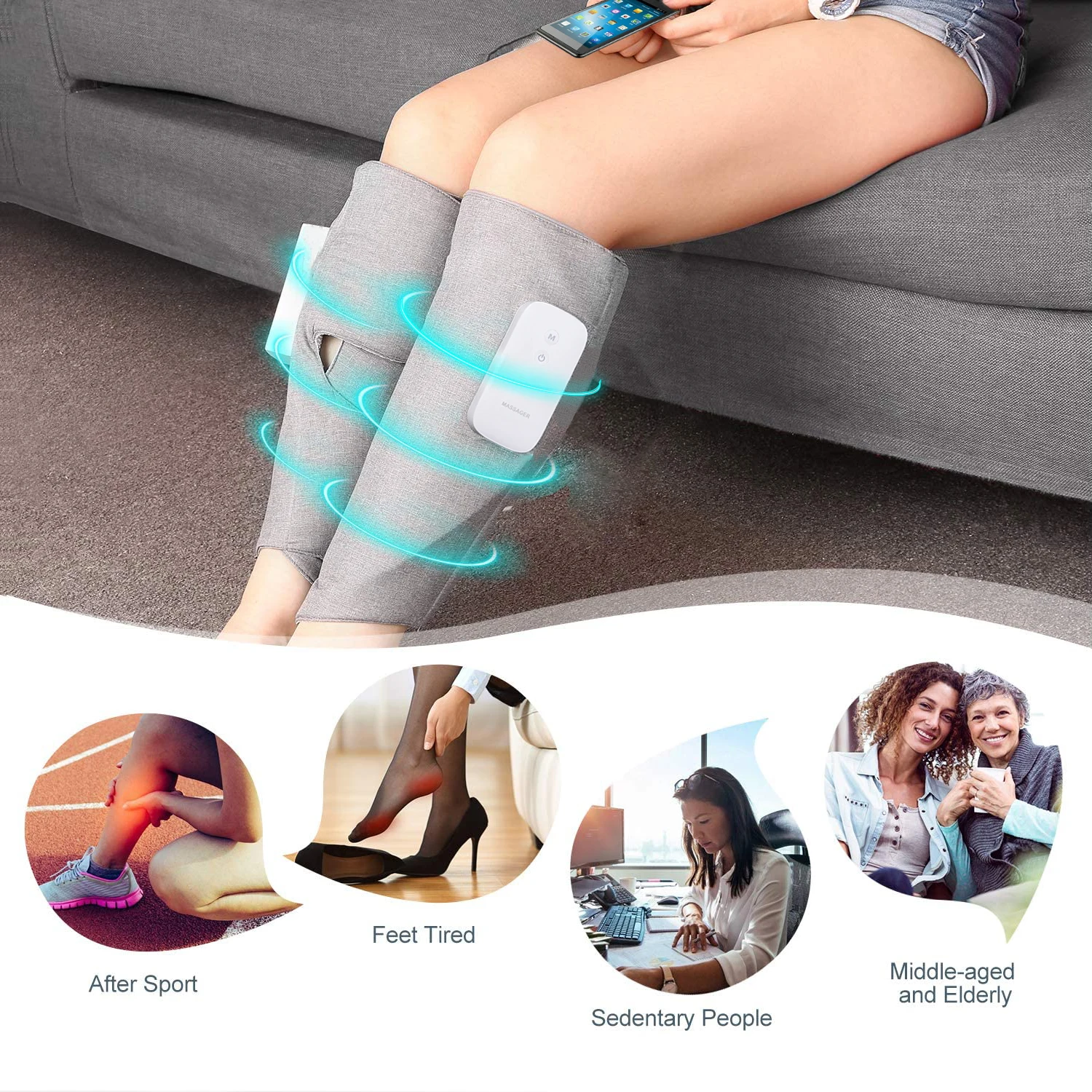 2021 Other Products Portable Folding Cushion Vibrator Device Air Compression Circulation Machine Double Leg Massager