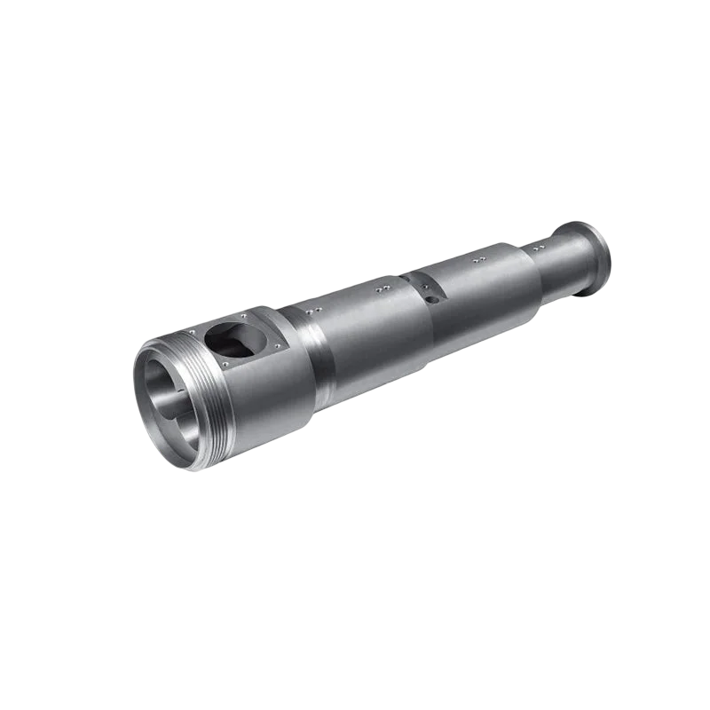 Factory Customized 51/24 Bimetallic Screw Barrel Conical Twin Screw Barrel for PVC Product PP and PPS Material Extruder Screw