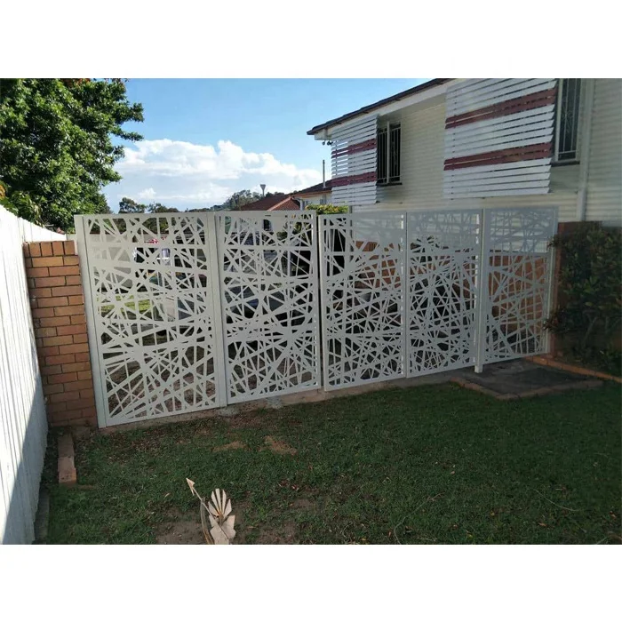 Bamboo Pattern Design Decorative Laser Cut Privacy Garden Fence Outdoor Metal Fencing Panels Aluminum Screen Custom Designs