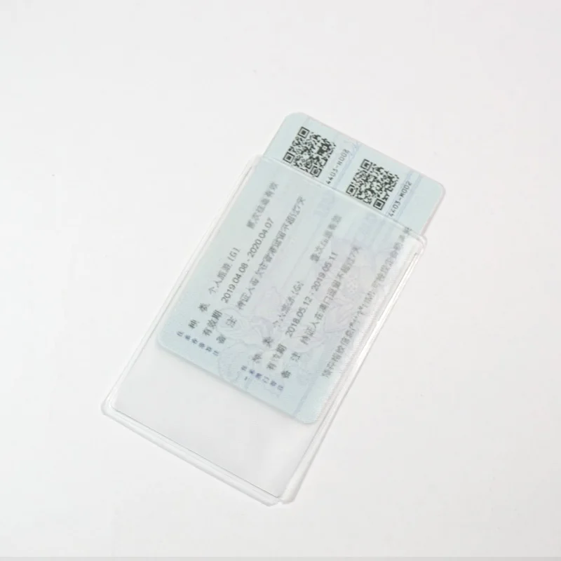 2021 Special hot selling transparent lightweight and recyclable PVC bank card cover