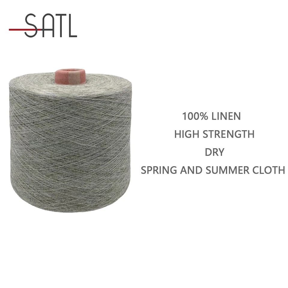 Wholesale Wet Flax Spinning 1/36nm 2/36nm100% Linen Melange Color Yarn With High Strength