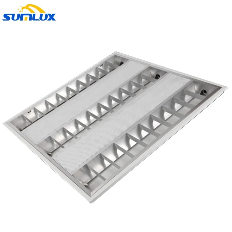 T5 T8 Classical Lighting Fixture 600x600mm 600x1200 Ceiling Surface Mounted 4ft 2X9w 2X18w Aluminum Grille Louver Light Fixture