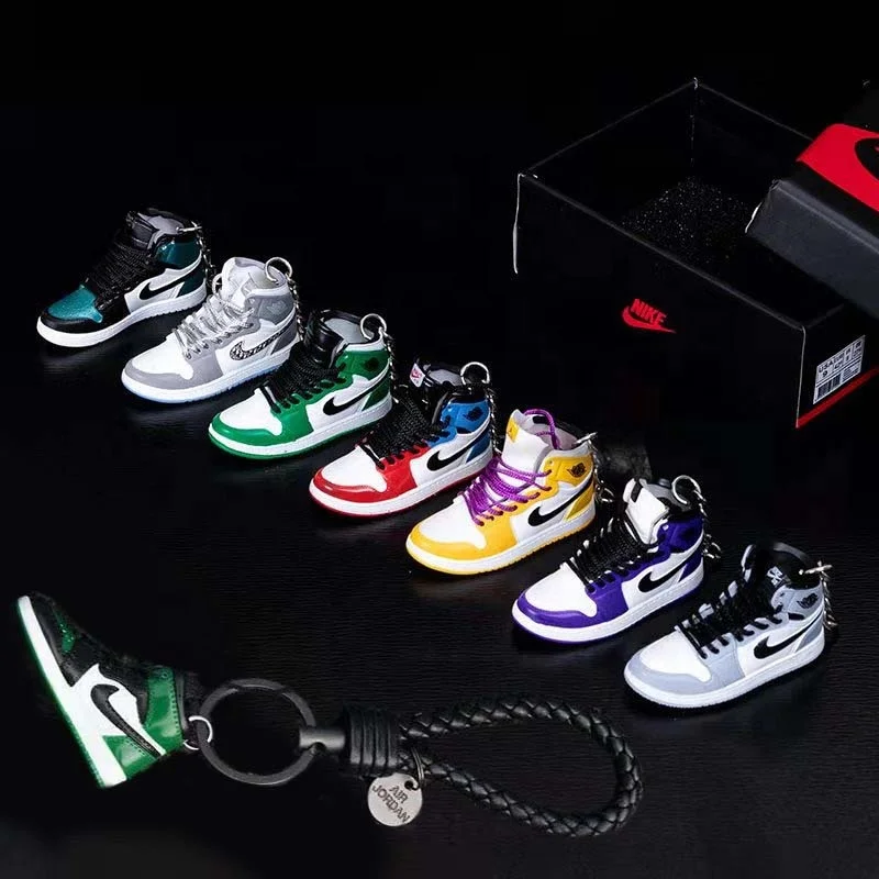 Cheap Soft Pvc charms Llaveros cute 3D 1/6 rubber sneaker keychain jordan lu shoe key chain accessories plastic key chains