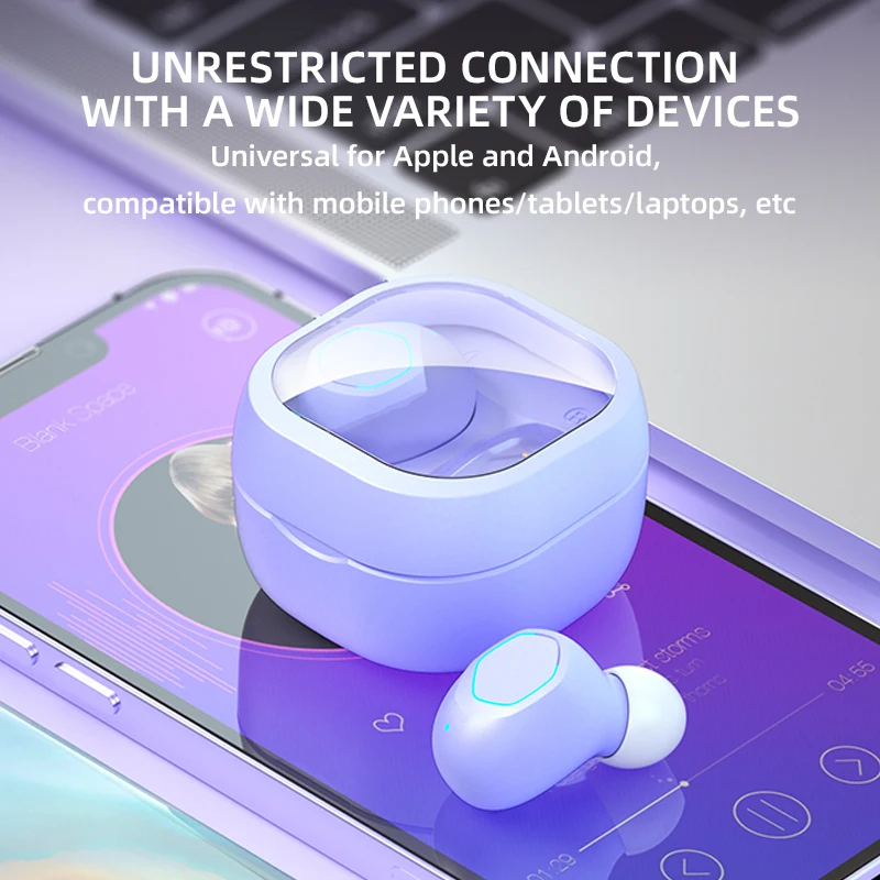 New M21 Wireless earbuds Bluetooth Headphones 5.2 TWS Mini High Appearance Translucent Bluetooth In ear style LED Headphones