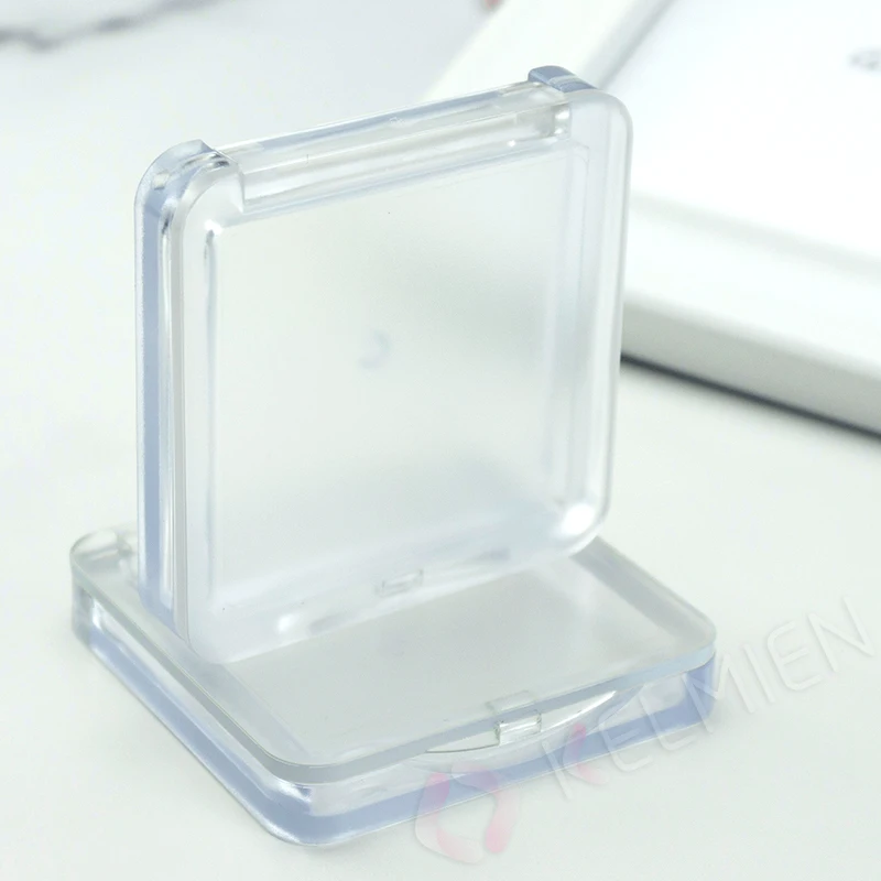 Wholesales Beautiful Square Blush Box Transparent Makeup Clear Eyeshadow Case Compact Powder Container