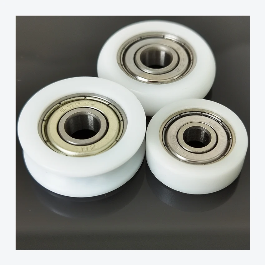 BS68924-8 9x24x8MM White And Black POM Nylon Roller For Sliding Gate Payload 25KG Door Window Rollers