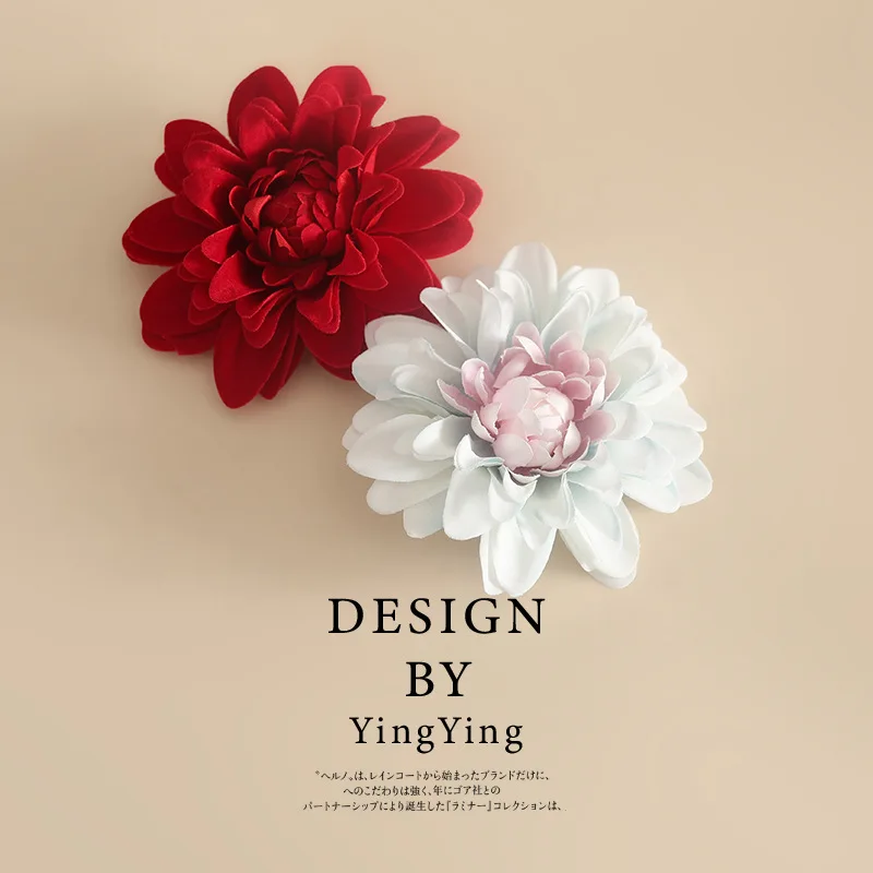 In Stock! High Quality Fashion 3D Sweet Fabric Flower Hair Clips for Women Girls Hair Accessories