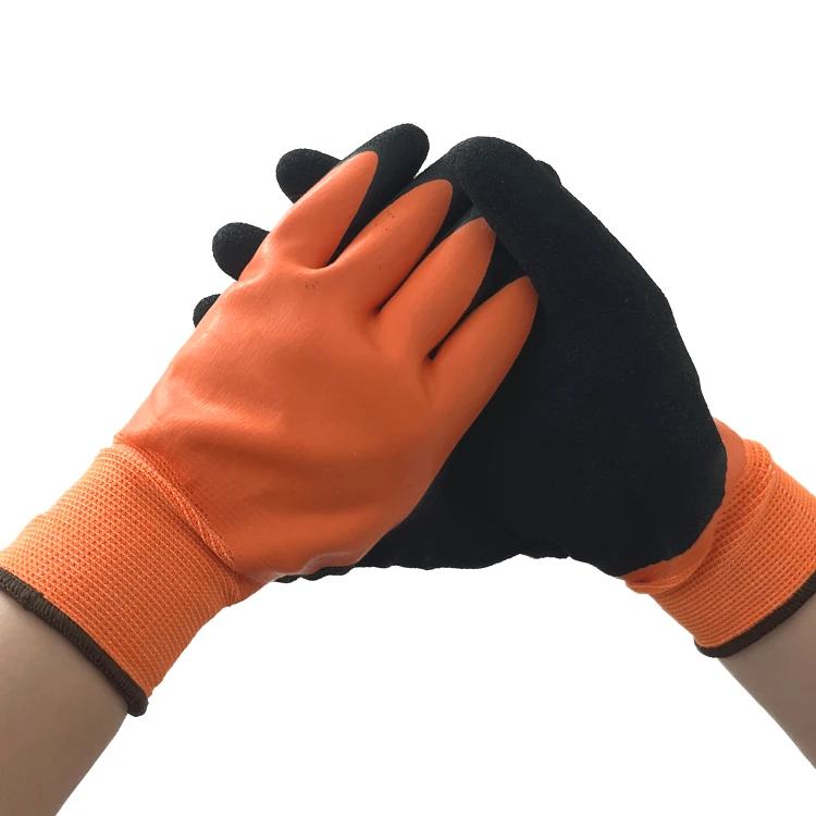 Cheap better 15 gauge nylon double latex rubber insulated resistant winter outdoor general purpose gloves safety gloves for work