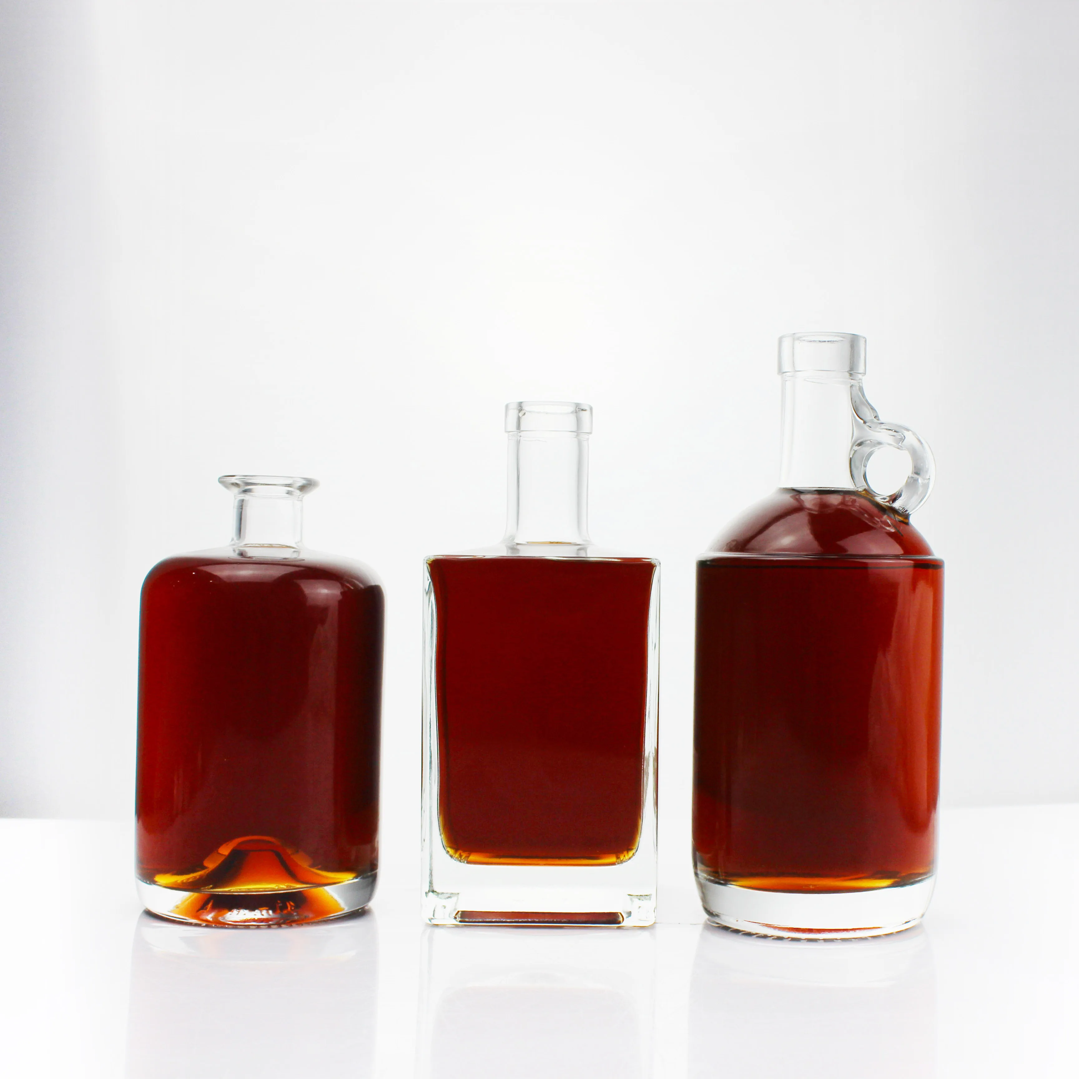 Custom Cheap Price 50ml 700ml Glass Bottle For Liquor Gin Vodka Rum Wine Spirits Brandy Beverage