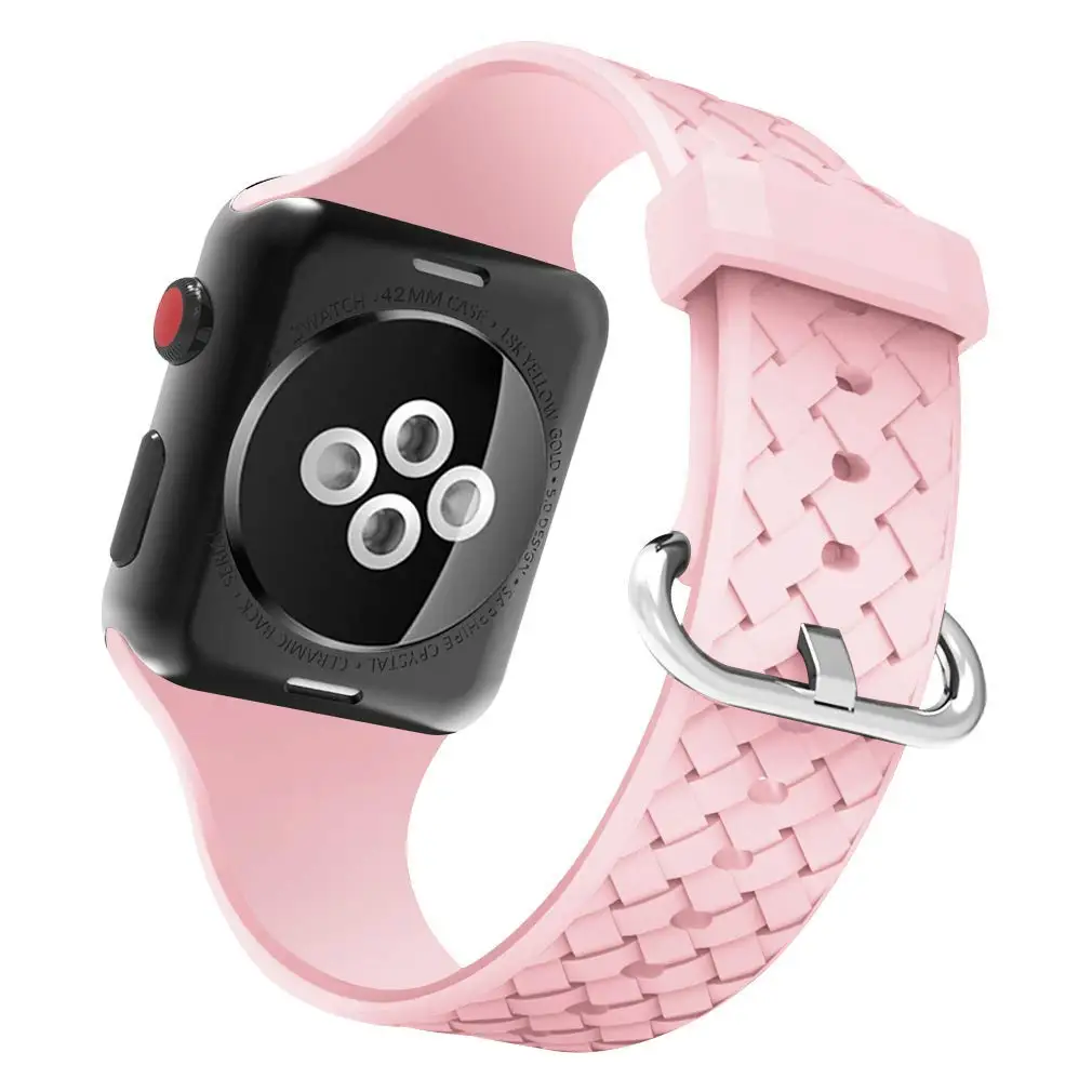 Custom Sport Silicone Quick Release Watch Band Woven Silicone For iwatch 6 Silicone Wrist Watch Strap