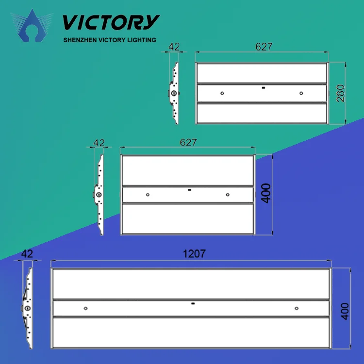 High Power Warehouse Indoor Dimmable Square Linear Switchable LED High Bay Light