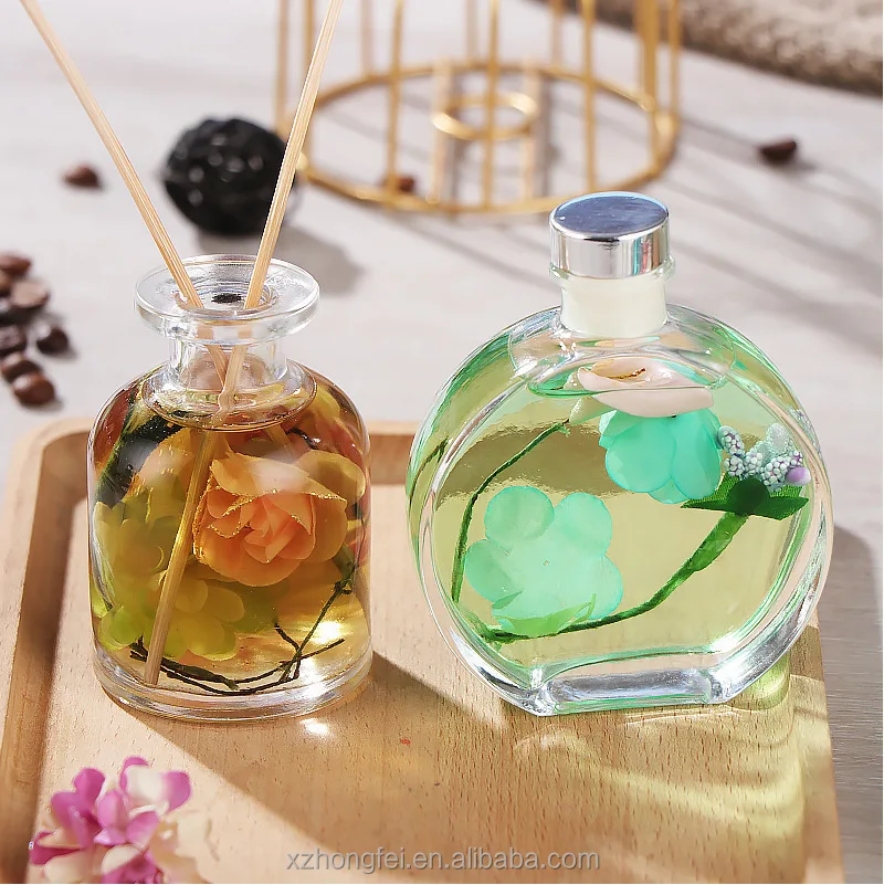 Hot Selling Home Fragrance Reed Diffuser 100ml 200ml 350ml Air Freshener Dried Flower Essential Oil Square Shape Cork Sealing