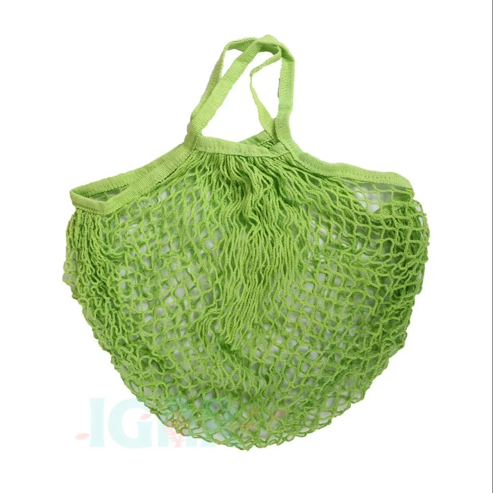 Portable reusable Mesh Cotton Net String Bag Fruit Storage Beach Bag Reusable Large Organic Cotton Mesh Shopping Bag