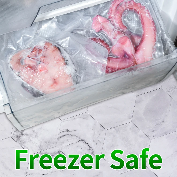 New Technology 70 Micron  Rice Packaging Stock PA PE Fruits Vegetables Sea Food Meat Pork Storage Embossed Vacuum Bag