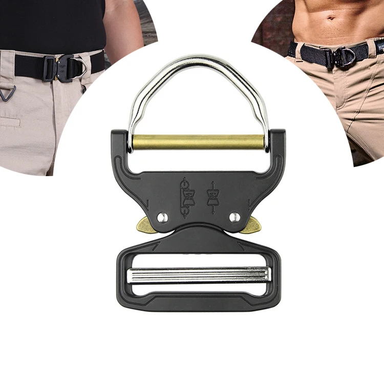 Heavy Duty Buckle 2-inch Tactical Belt Buckle with D rings Quick Release Buckle for Replacement Hunting Belt