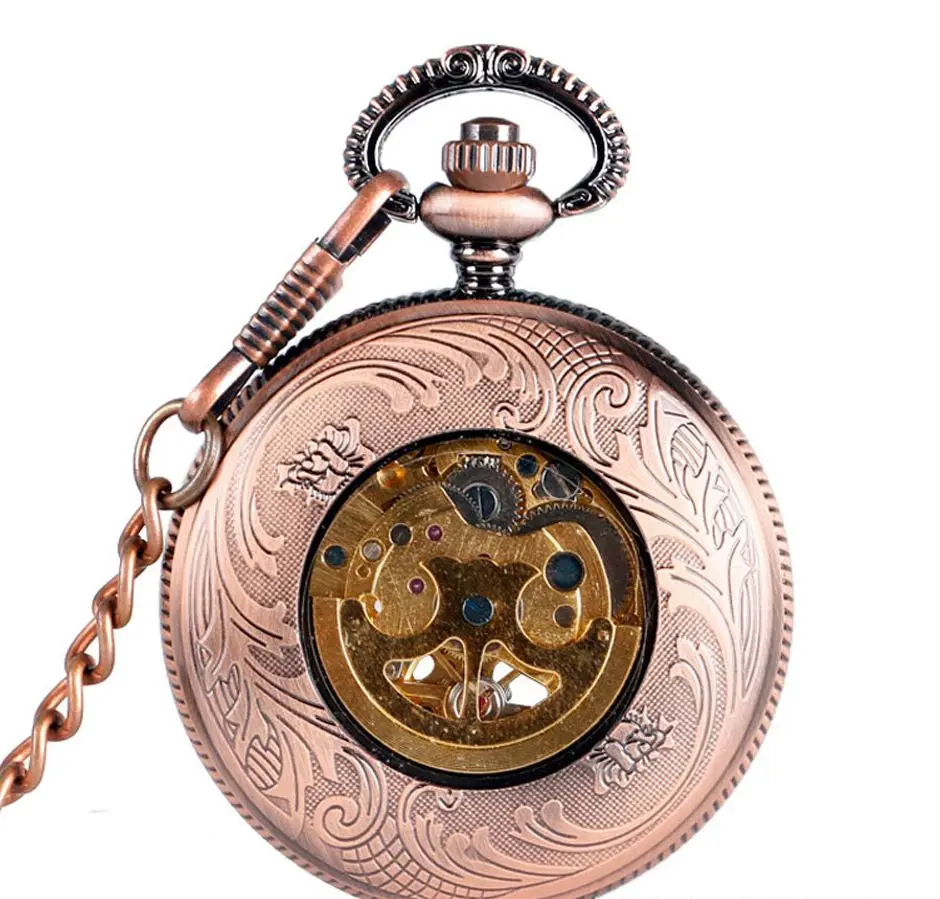 Classic Roman Sun Flower Pocket Watch Automatic Mechanical Pocket Watches