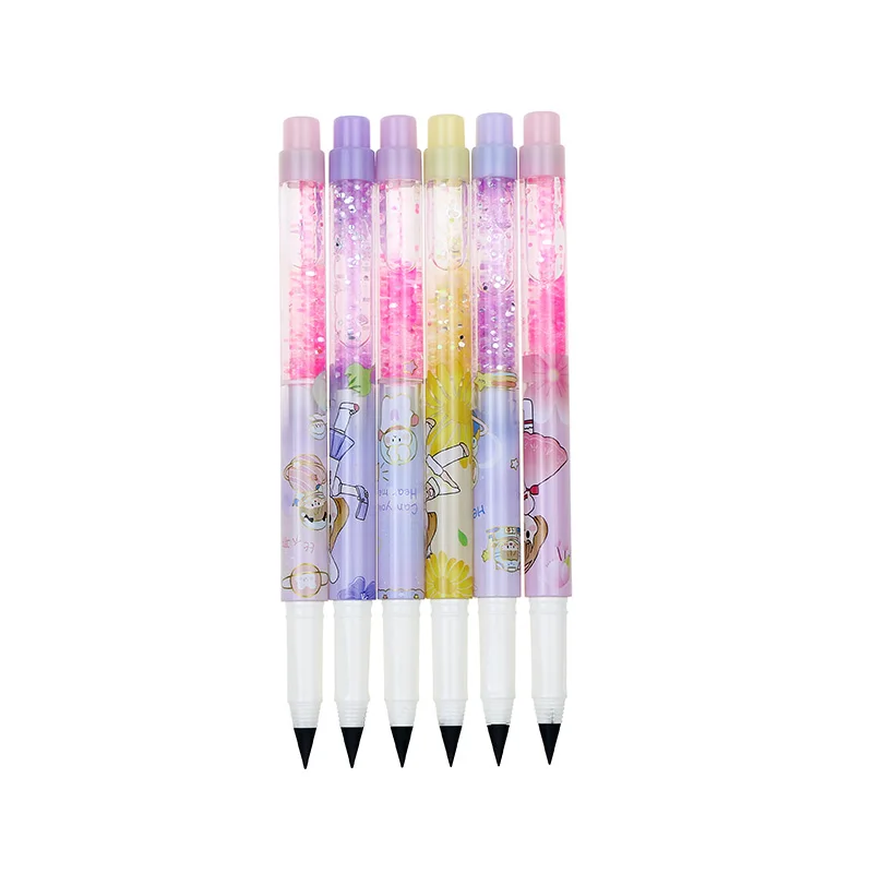BECOL New Coming Floating Barrel  Pencil With Built-in Eraser No Need Sharpened Drawing Inkless Eternal Pencil for Students