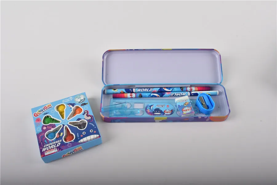 Wholesale Cheap Kawaii Shark School Kit Cute Gift Set For Kids Back To School Supplies Stationery Set