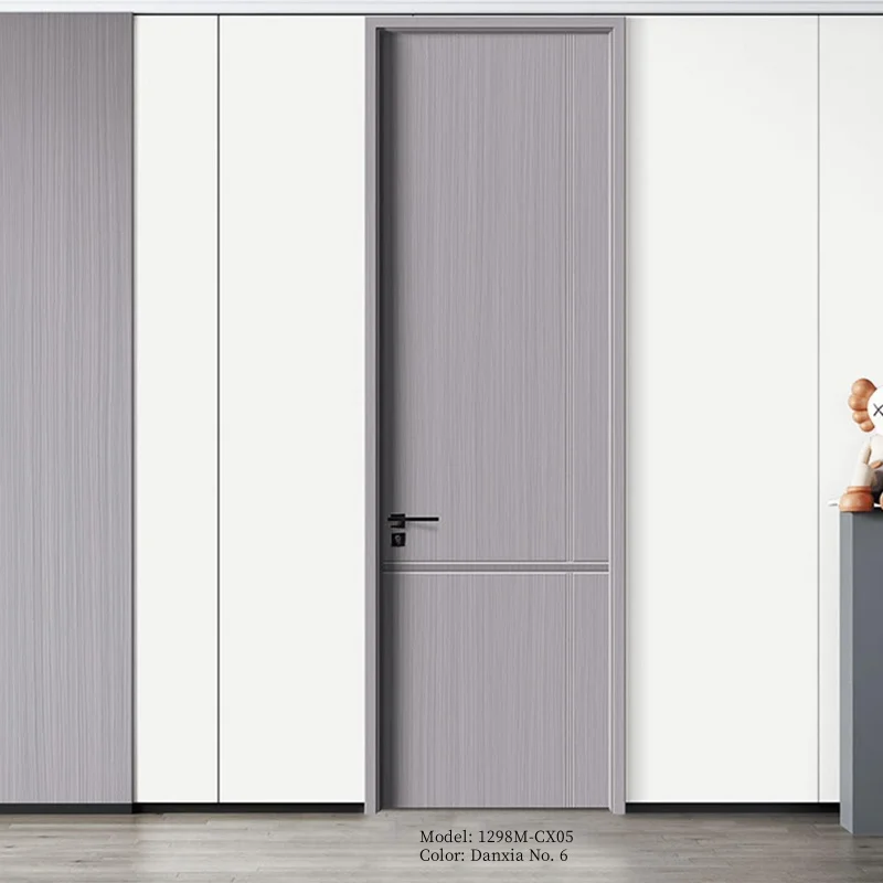 Hot selling Indoor PVC Door Cheap Wooden-Like Polymer for Interior Living Room Finished Surface doors