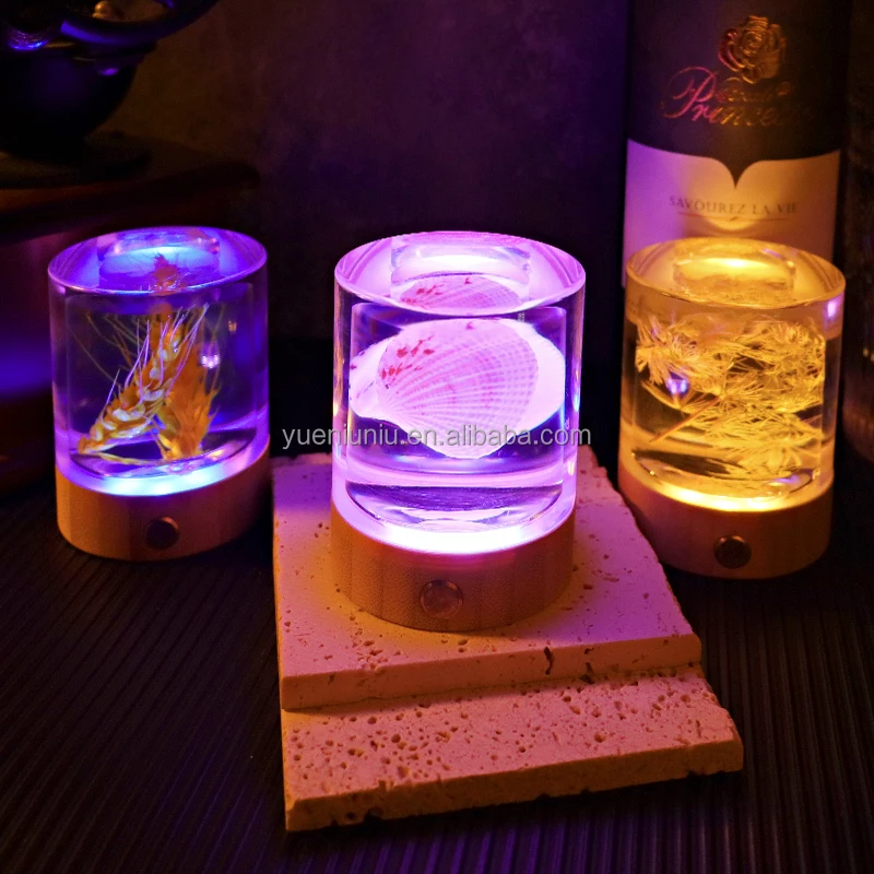 Wooden Base 16 Colors Night Light Base Erasable Writing Board Creative Night Light Diy lamp Rgb Led base Message Acrylic 3D