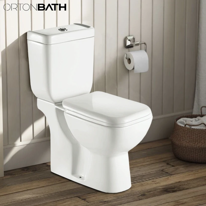 ORTONBATH africa two piece twyford Champion White round Toilet Bowl quick release toilet seat Economical cheap 2pc toilet
