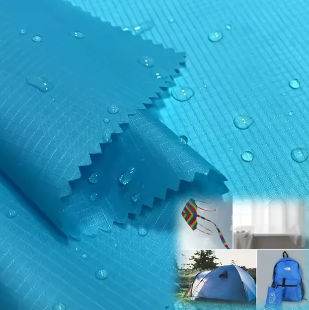 210t Plaid Polyester Taffeta Waterproof Fabric Kite Umbrella Cloth Diy Handmade Fabric Pu Coating Taffeta Fabrics