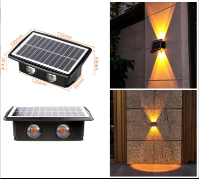 Outdoor Waterproof Wall Washer Wall Lamp 4LEDS 6LEDS 8LEDS Muti-Light-Color Garden Lamp Decorative Fence Wall-Mounted Lamp