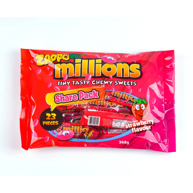 Dulces Chinos millions chewing candy Pectin Candy Wholesale Funny Shaped Gummy Jelly Beans Maker Customize  strawberry candy