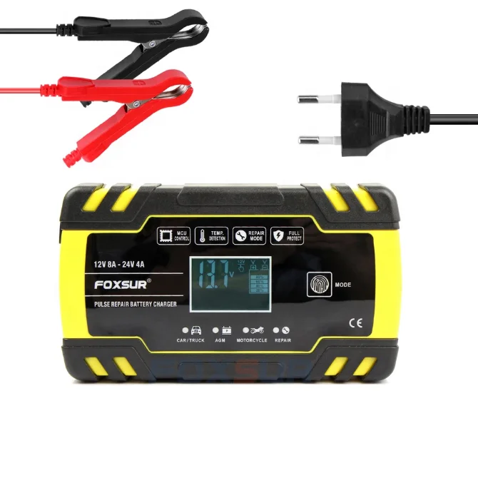 12V 24V 8A Automatic Smart Battery Charger 3-stage smart Car Battery Charger for GEL WET AGM Battery
