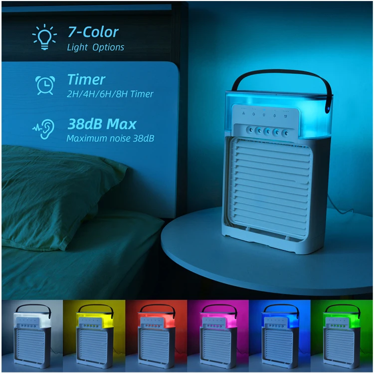 2024 new homful personal usb battery powered 3 speed motor colors freeze water air cooler mist fan