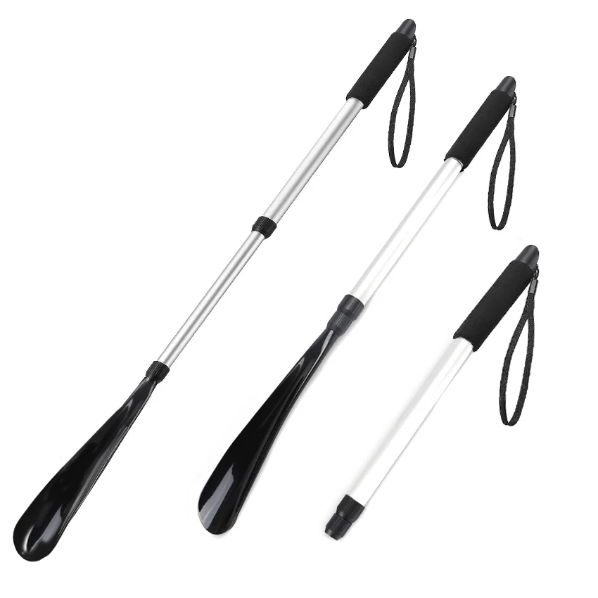 NEW Shoe Horn Long Handle,8.5-39 Inches Portable Telescopic Aluminum Alloy Long Shoe Horn with Handle for Seniors Kids HA01555